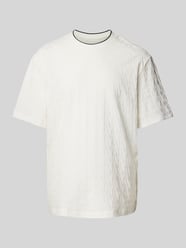 T-Shirt mit geripptem Rundhalsausschnitt Modell 'Jaquard' von ARMANI EXCHANGE Weiß - 39