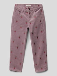Cordhose mit Allover-Motiv-Stitching von Lil Atelier Lila - 19