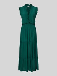 Maxikleid aus Viskose mit V-Ausschnitt und Rüschen von Apricot - 2