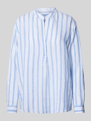 Bluse aus Leinen mit Streifenmuster von Seidensticker Blau - 40