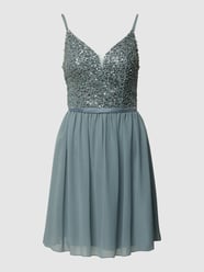 Cocktailkleid mit Pailletten und Zierperlen von Laona Grün - 35