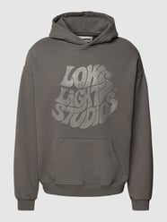 Hoodie met strass-steentjes, model 'Rhine Retro' van Low Lights Studios Grijs / zwart - 24