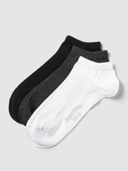Sneakersocken mit Label-Print im 2er-Pack Modell 'ALBERT' von Marc O'Polo Grau / Schwarz - 17