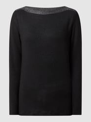 Sweter z dekoltem w łódkę od Esprit Collection Czarny - 45