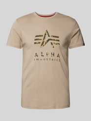 T-Shirt mit Label-Print von Alpha Industries Beige - 30