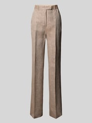 Straight Leg Leinenhose mit Bügelfalten Modell 'SATIRA' von Max Mara Studio Beige - 40