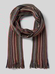 Sjaal met streepmotief en franjes van Christian Berg Men - 25
