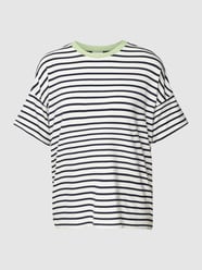 T-shirt o kroju oversized ze wzorem w paski model ‘Feporsi’ od Fransa Niebieski - 20