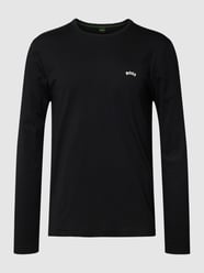 Longsleeve mit Label-Detail Modell 'CURVED' von BOSS Green Schwarz - 17