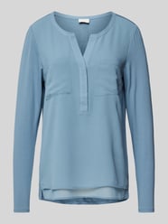 Regular Fit Bluse mit Tunikakragen von Milano Italy Blau - 17