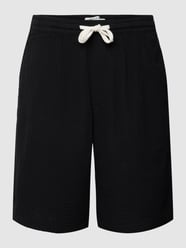 Korte broek van katoen met structuurmotief, model 'MUSLIN SHORTS' van REVIEW Grijs / zwart - 41