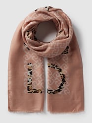 Schal mit ausgefransten Abschlüssen Modell 'Stola Logo Animalier' von Liu Jo White Pink - 13