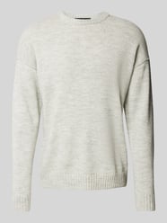 Gebreide pullover met extra brede schouders, model 'Malio' van Drykorn Grijs / zwart - 23