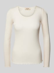 Longsleeve mit geripptem Rundhalsausschnitt Modell 'Elaine' von MOS MOSH Beige - 30