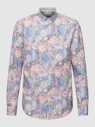 Business-Hemd mit Allover-Muster von Colours & Sons Blau - 41