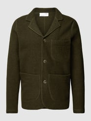 Strickjacke aus Wolle mit Leistentaschen Modell 'NEALY' von Selected Homme Oliv - 22