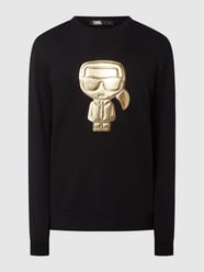 Sweatshirt mit Logo in Metallic-Optik  von Karl Lagerfeld Schwarz - 4