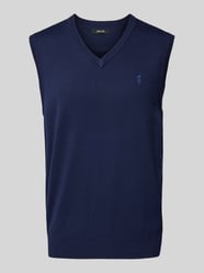 Pullunder mit geripptem V-Ausschnitt von Polo Ralph Lauren Blau - 6