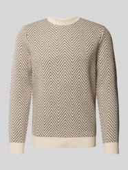 Strickpullover mit gerippten Abschlüssen von Profuomo Beige - 38