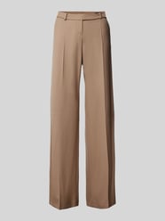 Slim fit stoffen broek met persplooien van Windsor Bruin - 4