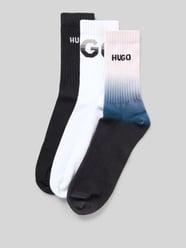 Socken mit Label-Schriftzug im 3er-Pack Modell 'RIB RISING' von HUGO - 5