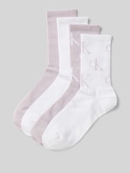 Socken mit elastischem Rippenbündchen im 4er-Pack von Calvin Klein Jeans Lila - 40