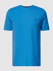 T-shirt met logostitching van Fynch-Hatton Blauw / turquoise - 21