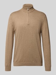 Regular Fit Troyer aus Baumwoll-Viskose-Mix Modell 'LOUI' von ONLY & SONS Beige - 48