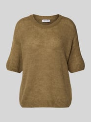 Sweter z dzianiny z prążkowanymi wykończeniami od More & More - 34