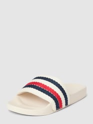 Slides in Flecht-Optik mit Streifenmuster von Tommy Hilfiger Weiß - 9