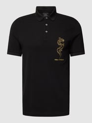 Poloshirt mit Motiv-Stitching Modell 'Chinese Dragon' von ARMANI EXCHANGE Schwarz - 25