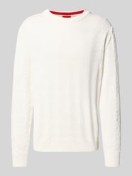 Sweter z dzianiny z prążkowanymi wykończeniami model ‘Sargyle’ od HUGO - 32
