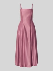 Abendkleid aus Satin mit Spaghettiträgern von Rinascimento Pink - 44