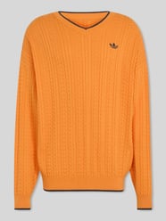 Pullover mit Logo-Stitching von adidas Originals Orange - 4