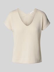Strickshirt mit V-Ausschnitt Modell 'Sirukus' von OPUS Beige - 45