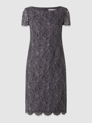 Cocktailkleid aus Spitze mit Effektgarn von Christian Berg Cocktail Grau / Schwarz - 14