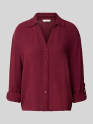 Hemdbluse mit strukturierter Crinkle-Optik aus Viskosemix von Tom Tailor Bordeaux - 9