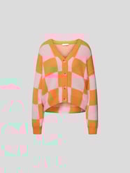 Oversized Strickjacke mit Gitterkaro von Stine Goya Orange - 8