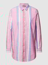 Overhemdblouse met streepmotief van Montego Fuchsia - 44