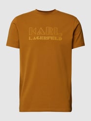 T-shirt z nadrukiem z logo od Karl Lagerfeld Brązowy - 24