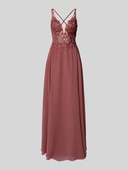 Abendkleid mit Spitze und Strasssteinbesatz von LUXUAR FASHION - 9