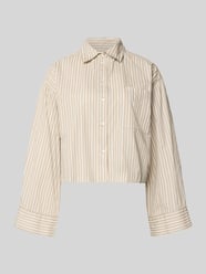 Oversized overhemdblouse van pure biologische katoen model 'Astha' van Selected Beige - 7