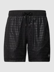 Badehose mit Label-Patch von Karl Lagerfeld Beachwear Schwarz - 38