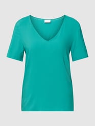 T-Shirt mit V-Ausschnitt Modell 'PAYA' von Vila Blau - 37