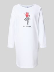 Relaxed fit nachthemd met motiefprint 'Mit viel Liebe' van LOUIS & LOUISA - 29