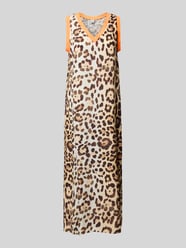 Midi-jurk met V-hals van Emily Van den Bergh Beige - 5