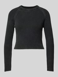 Sweter z dzianiny o kroju regular fit z efektem sprania model ‘REAL’ od Vero Moda - 11