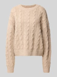 Oversized Fit Strickpullover mit Zopfmuster von REVIEW Beige - 44