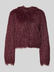 Jacke aus Effektgarn mit Rundhalsausschnitt von V by Vera Mont Bordeaux - 36