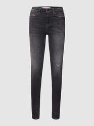 Skinny Fit Jeans mit Destroyed-Effekten Modell 'Nora' von Tommy Jeans Grau / Schwarz - 4
